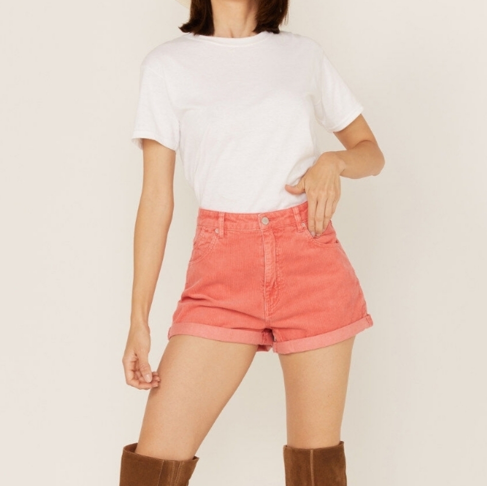 ROLLA'S High Rise Duster Corduroy Coral Shorts